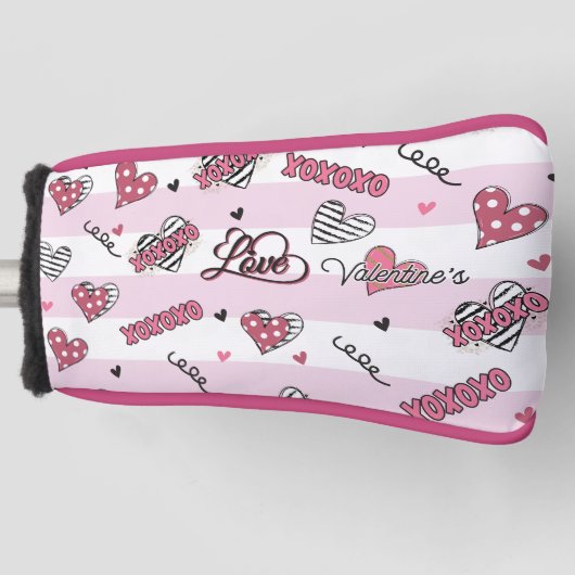 Stijlvolle XOXO-Valentijnsdag gevarieerd Golfheadcover (Voorkant)