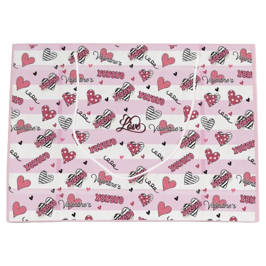 Stijlvolle XOXO-Valentijnsdag gevarieerd Groot Cadeauzakje (Voorkant)