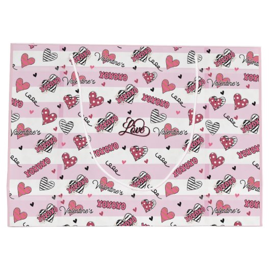Stijlvolle XOXO-Valentijnsdag gevarieerd Groot Cadeauzakje (Achterkant)