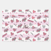 Stijlvolle XOXO-Valentijnsdag gevarieerd Inpakpapier Vel (Voorkant 3)