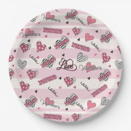 Stijlvolle XOXO-Valentijnsdag gevarieerd Papieren Bordje