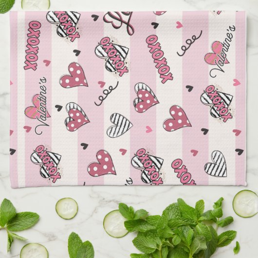 Stijlvolle XOXO-Valentijnsdag gevarieerd Theedoek (Gevouwen)