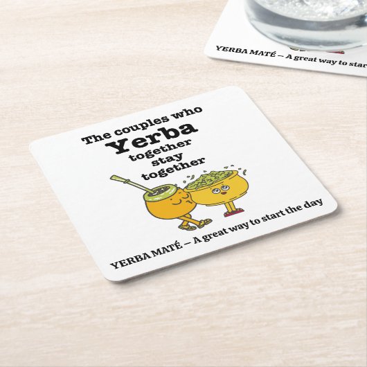 Stijlvolle YERBA MATE Koppels Kartonnen Onderzetters (Schuin)