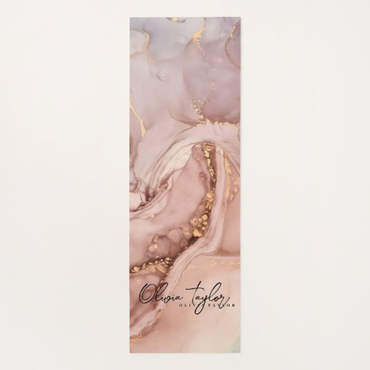 Stijlvolle zachte beige yogamat (Achterkant)