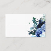 Stijlvolle zachte indigo en blauwe bruiloft  plaatskaartje (Voorkant)