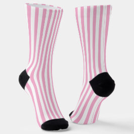 Stijlvolle zachte roze en witte streep decoratief sokken