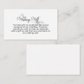 Stijlvolle, zachte tekst weduwschap goed informatiekaartje (Voorkant / Achterkant)