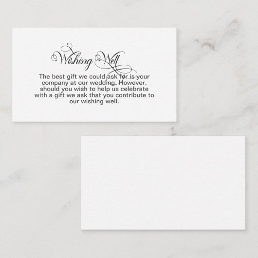 Stijlvolle, zachte tekst weduwschap goed informatiekaartje (Voorkant / Achterkant)