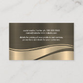 Stijlvolle zakelijke / gouden metallic golf achter visitekaartje (Achterkant)