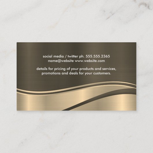 Stijlvolle zakelijke / gouden metallic golf achter visitekaartje