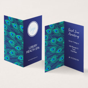 STIJLVOLLE ZAKELIJKE LOGO BLUE PEACOCK FEATHER GEV VISITEKAARTJE
