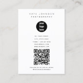 Stijlvolle zakelijke Logo fotograaf foto Visitekaartje (Achterkant)