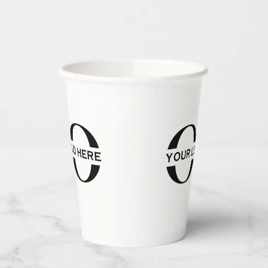 Stijlvolle zakelijke Logo, modern, wit Papieren Bekers (Links)