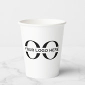 Stijlvolle zakelijke Logo, modern, wit Papieren Bekers (Voorkant)