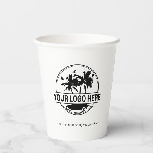 Stijlvolle zakelijke Logo, moderne professional Papieren Bekers (Achterkant)