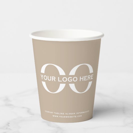 Stijlvolle zakelijke Logo, moderne professional Papieren Bekers (Achterkant)