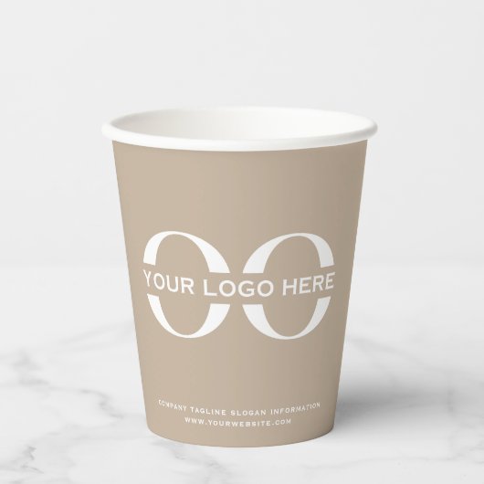 Stijlvolle zakelijke Logo, moderne professional Papieren Bekers (Voorkant)