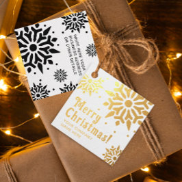 Stijlvolle Zakelijke Prettig Kerstfeest Sneeuwvlok Bedankjes Labels