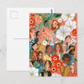 Stijlvolle zalm Internationale Vrouwendag Briefkaart (Voorkant / Achterkant)