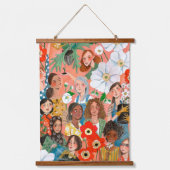 Stijlvolle zalm Internationale Vrouwendag Hangend Wandkleed (Voorkant)