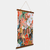 Stijlvolle zalm Internationale Vrouwendag Hangend Wandkleed (Gebogen)