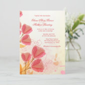 Stijlvolle zalmroze tulpen trouwuitnodiging kaart (Staand voorkant)