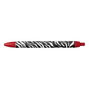 Stijlvolle zebra-afdrukpennen zwarte inkt pen