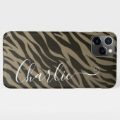 Stijlvolle Zebra Animal Print Patroon Gepersonalis iPhone Hoesje (Achterkant horizontaal)