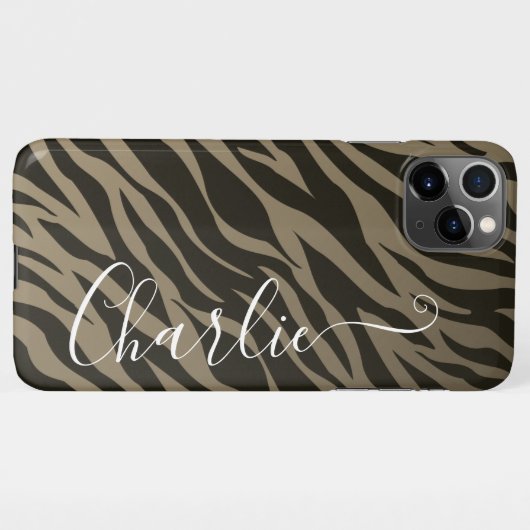 Stijlvolle Zebra Animal Print Patroon Gepersonalis iPhone Hoesje (Achterkant horizontaal)