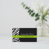 Stijlvolle Zebra BusinessCards: {Horizontaal} Visitekaartje (Staand voorkant)