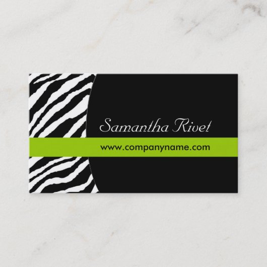 Stijlvolle Zebra BusinessCards: {Horizontaal} Visitekaartje (Voorkant)