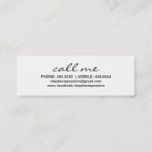 Stijlvolle Zebra noem me kaarten Mini Visitekaartje (Achterkant)