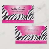 Stijlvolle Zebra Print Jeweler Visitekaartjes (Voorkant / Achterkant)