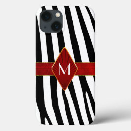 Stijlvolle Zebra Print Monogram Case-Mate iPhone Case