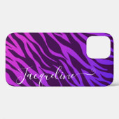 Stijlvolle Zebra Print Ombre Paarse Gepersonalisee Case-Mate iPhone Case (Achterkant (horizontaal))