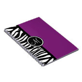 Stijlvolle Zebra Print Paars monogram notebook Notitieboek (Rechterzijde)