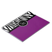 Stijlvolle Zebra Print Paars monogram notebook Notitieboek (Linkerzijde)