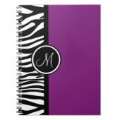 Stijlvolle Zebra Print Paars monogram notebook Notitieboek (Voorkant)
