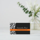 Stijlvolle Zebra Print Visitekaartjes (Staand voorkant)