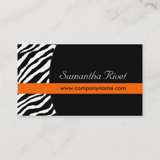Stijlvolle Zebra Print Visitekaartjes (Voorkant)