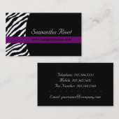 Stijlvolle Zebra Print Visitekaartjes (Voorkant / Achterkant)