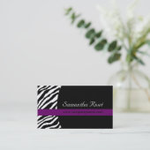 Stijlvolle Zebra Print Visitekaartjes (Staand voorkant)