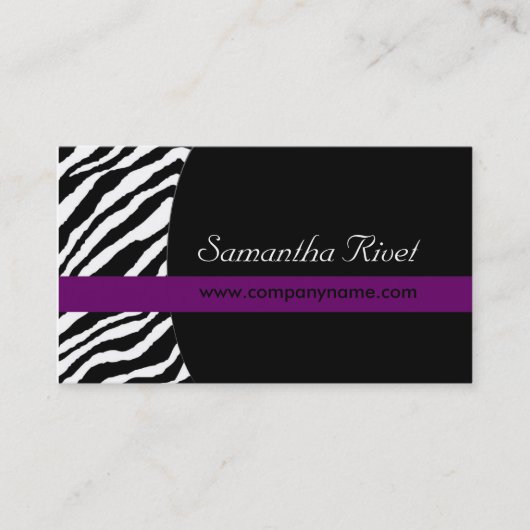 Stijlvolle Zebra Print Visitekaartjes (Voorkant)