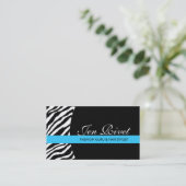 Stijlvolle Zebra Print Visitekaartjes (Staand voorkant)