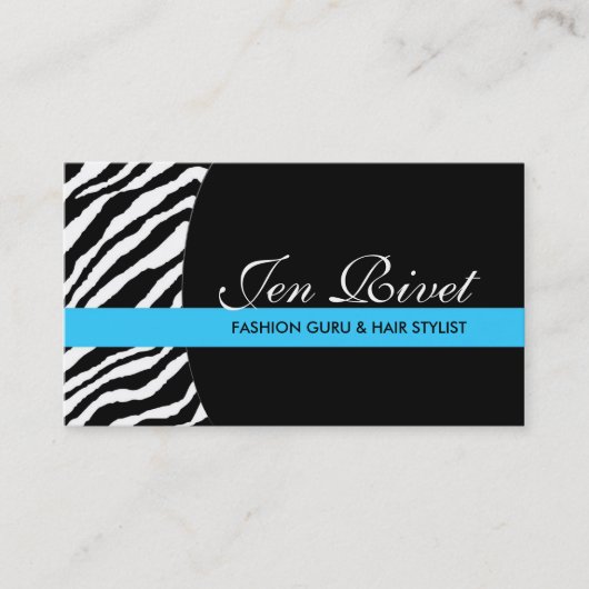 Stijlvolle Zebra Print Visitekaartjes (Voorkant)