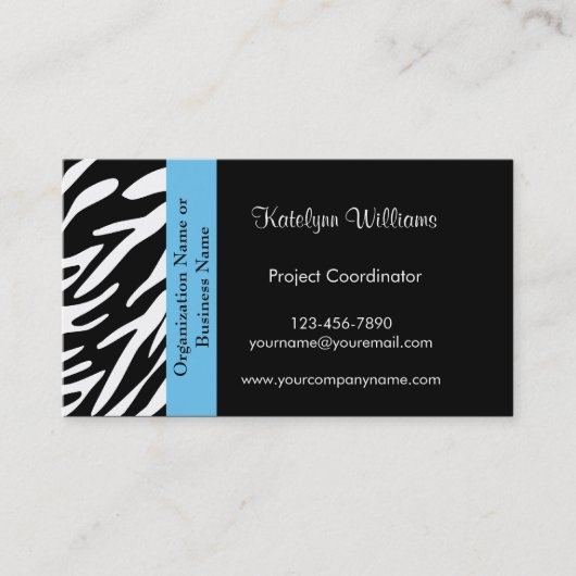 Stijlvolle Zebra Print Visitekaartjes (Voorkant)