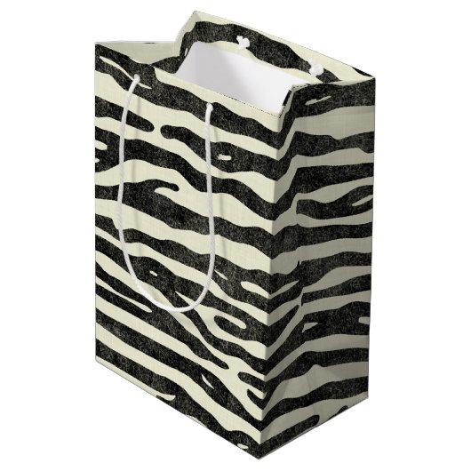 Stijlvolle Zebra Stripes Modern Animal Custom Part Medium Cadeauzakje (Achterkant Gekanteld)