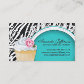 Stijlvolle Zebraafdrukken - Cupcake-Visitekaartjes Visitekaartje (Achterkant)