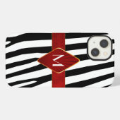 Stijlvolle zebraprint monogram iPhone hoesje (Achterkant horizontaal)