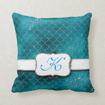 Stijlvolle zeemeermin Schub Monogram Kussen